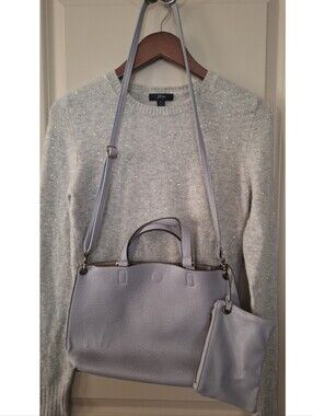 Free People | Gray Crossbody Satchel Bag With Matching Coin Bag